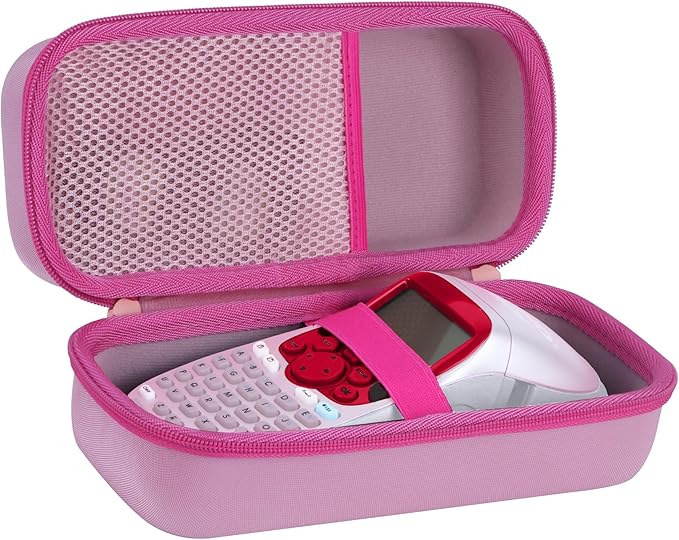 Storage Case Compatible with DYMO LetraTag 100H / 100H Plus Handheld Label Maker (Pink Case)