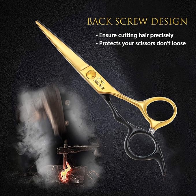 JASON 6'' Hair Cutting Scissors Professional Barber Shears 440C Japanese Stainless Steel Stylist Trimming Shear Salon Razor Edge Scissor