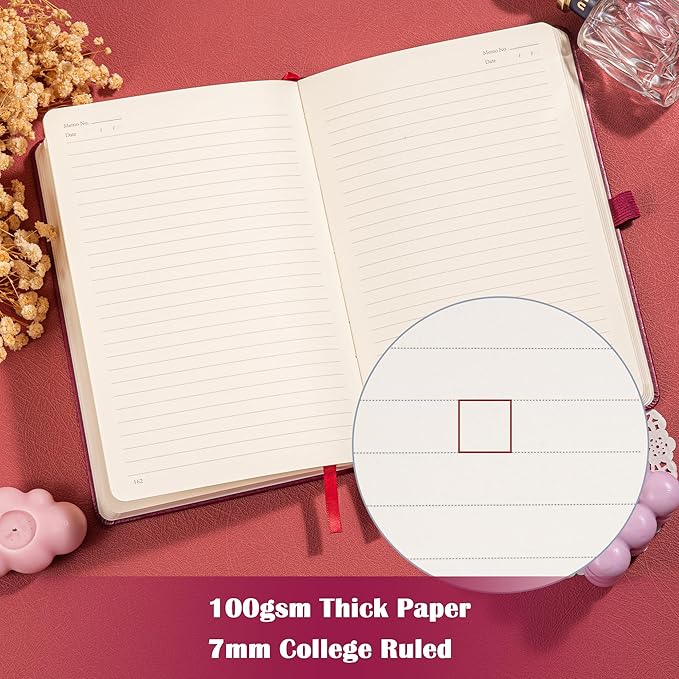 College Rule Notebook for Women Men, 318 Numbered Pages Journal, A5 Butterfly Floral Journals for Writing, Aesthetic Notebooks, Work School Note Taking, 5.4" x 8.4"