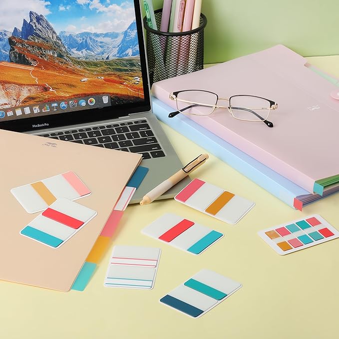 Mr. Pen- Sticky Index Tabs, 500 Pcs, 21 Sets, Colorful Sticky Tabs for Notebooks, Page Markers, Page Tabs for Binders, Page Tabs Sticky Tabs for Books, Notebook Tabs, Book Sticky Tabs for Notebooks