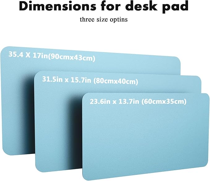 YSAGi Double-Sided Desk Pad, 31.5"x15.7" Leather Desk Mat, Eco Cork Desk Pad Protector,Large Mouse Pad,Waterproof Desk Blotter for Office/Home (Baby Blue/Cork)