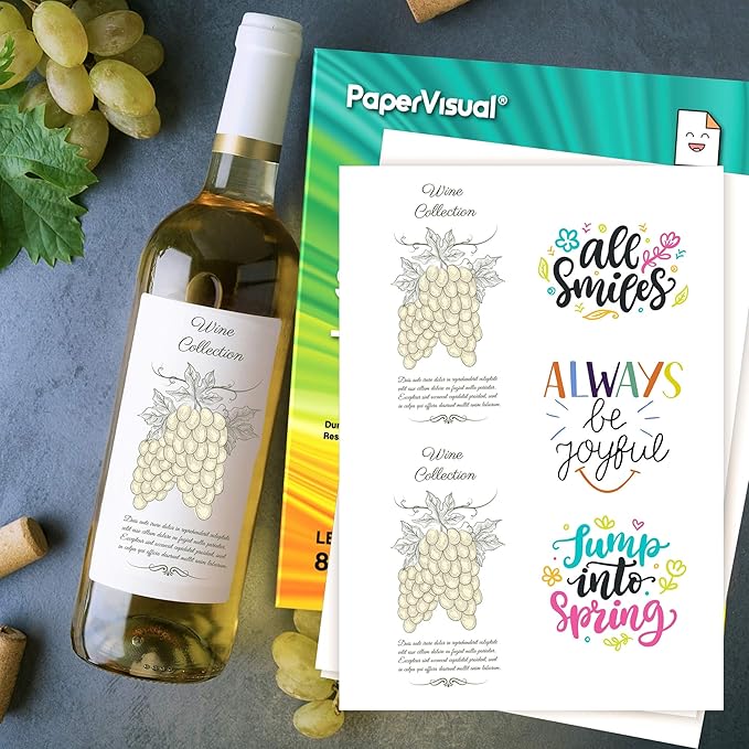 Premium Printable Vinyl Sticker Paper for Inkjet and Laser Printer - 20 White Matte Sticker Paper Waterproof - Excellent Adhesion Paper 8.5 x 11, Fast Dry, Holds Ink Well, Great for Cutting Machines