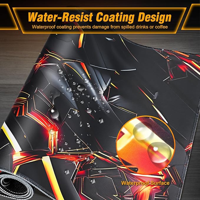 Cool Mechanical Style Gaming Mouse Pad, Premium Smooth Fabric & Non-Slip Base Extra Large Mouse Pad for Gamers, Comfortabale Handling Feeling & Best Control Gaming Mousepad(31.5×11.8in)