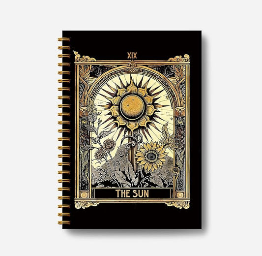 Tarot Card Notebook Journal - The Sun Tarot Notebook 5.5×8.3, Tarot Spiral Bound Notebook Aesthetic with 164 Pages, Witch Journal, Witch Gifts