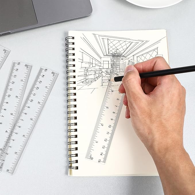 150 Pcs 6 Inch Ruler Bulk Clear Plastic Small Rulers for Classroom with Inches and Centimeters Mini Plastic Flexible Straight 6 Inch Ruler for Students First Day Back to School Gift Office