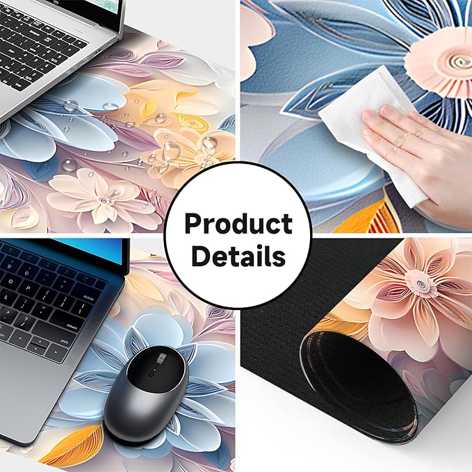 Large Gaming Mouse Pad (31.5"x11.8") - XXL PU Leather Waterproof Desk Mat with Non-Slip Rubber Base for Keyboard, PC & Office