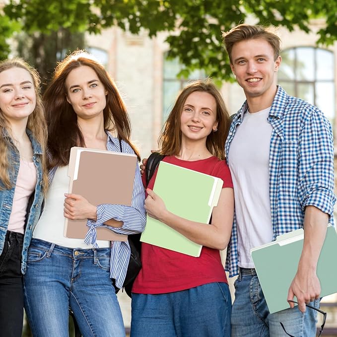 SUNEE File Folders, 120 Pack Manilla Folders 8.5 x 11, Colored File Folders Home Office School Supplies for Documents Files Paper, 6 Morandi Colors