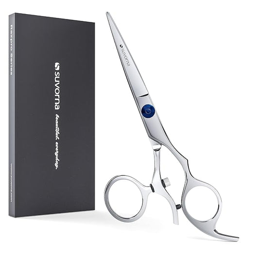 Suvorna Swivel Hair Scissors Professional - Barber Scissors for Hair Cutting - 5.5" J2 420 Japanese Stainless Steel hair cutting scissors for Trimming & Grooming - Hair Shears for Women & Men