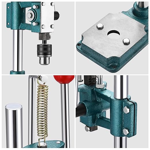 Leather Hole Puncher Hand Punching Machine Heavy Duty Manual Press Puncher Punch Tools for DIY Leather Craft Punching Holes with 1.5-13mm Clamping Chuck