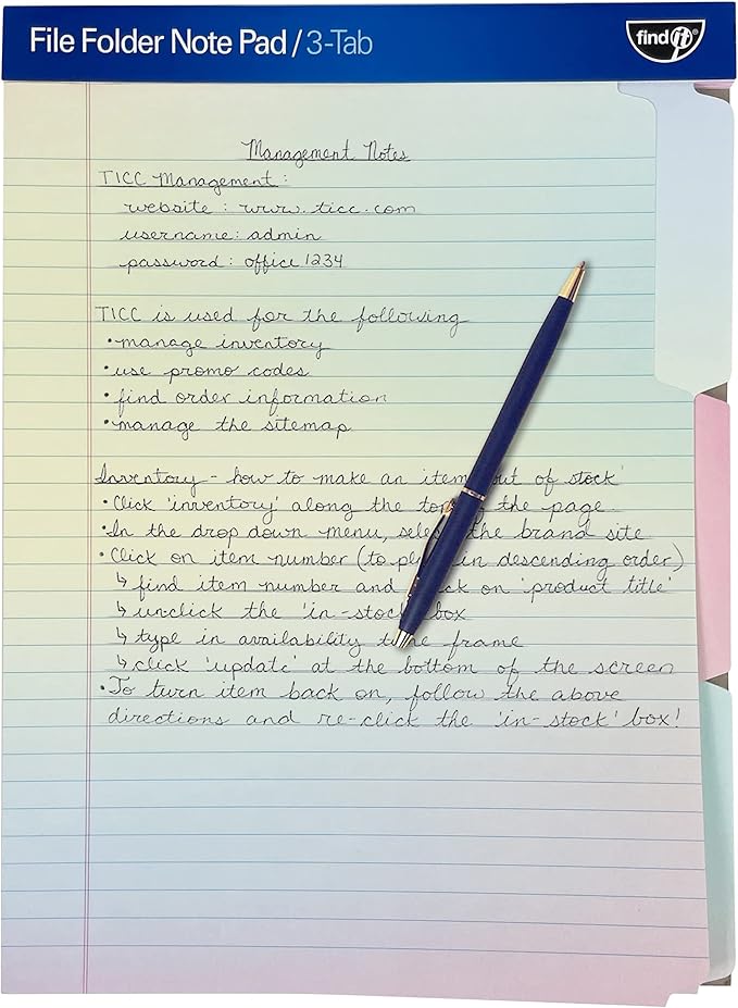 Find It File Folder Notepad - Pack of 72-9.5 x 12.5 Inch Notebook Organizer Folders for Filing, Document, and Clipboard Organization - Rainbow