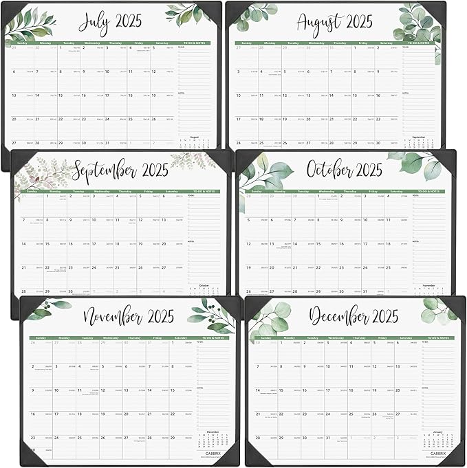 Large Desk Calendar 2025-2026 with Desktop Mat, Cabbrix Desk Pad Calendar 22 x 17 Inch Covering July 2025 to December 2026, Desk Blotter Calendar 2025 for Home School and Office
