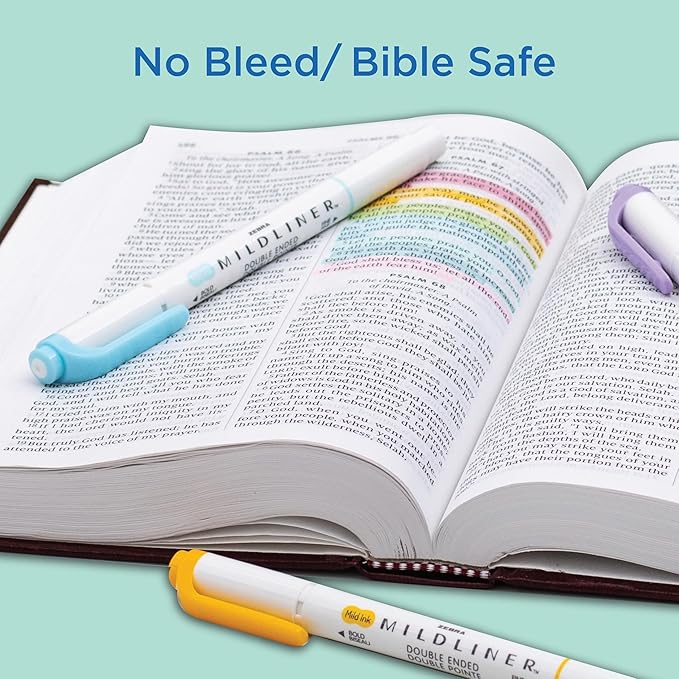 Zebra Pen Mildliner Dual-Tip Highlighter Set, Broad and Fine Tips, Ideal for Bible Highlighting, No Bleed, School Supplies and Teacher Supplies, Assorted Neutral Vintage Ink Colors, 5-Pack (78605)