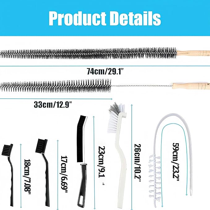 Ecolimpia 8 Pack Washing Machine Cleaner Brush, Dryer Cleaning Brush, Crevice Cleaning Brush for Bathroom, Shower, Kitchen, Cup,Tile, Tub, Sink-Ideal and Aractical Household Cleaning Tool Set