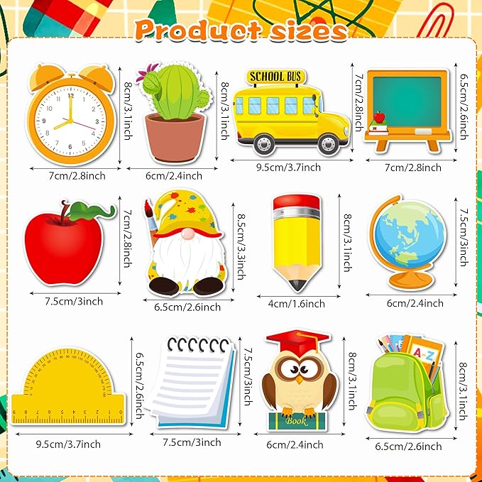 Back to School Sticky Notes,240 Pages Cute Back to School Self Adhesive Memo Pad Apples Owls School Bus Pencil Ruler Blackboard Design Sticky Notepad Notes Memo Pads for Home,School,Office-12 Designs