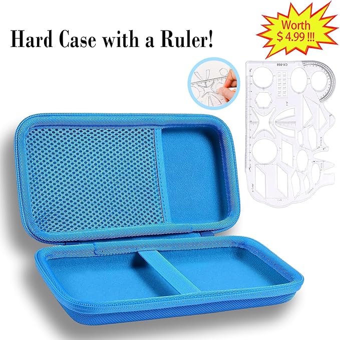 co2CREA Carrying Case for Texas Instruments TI-84 Plus CE Python Enhanced/TI-84/TI-Nspire CX II CAS/TI-Nspire CX II/TI-83 Plus/TI-89 Titanium/TI-85/TI-86 Color Graphing Calculator, Blue Case