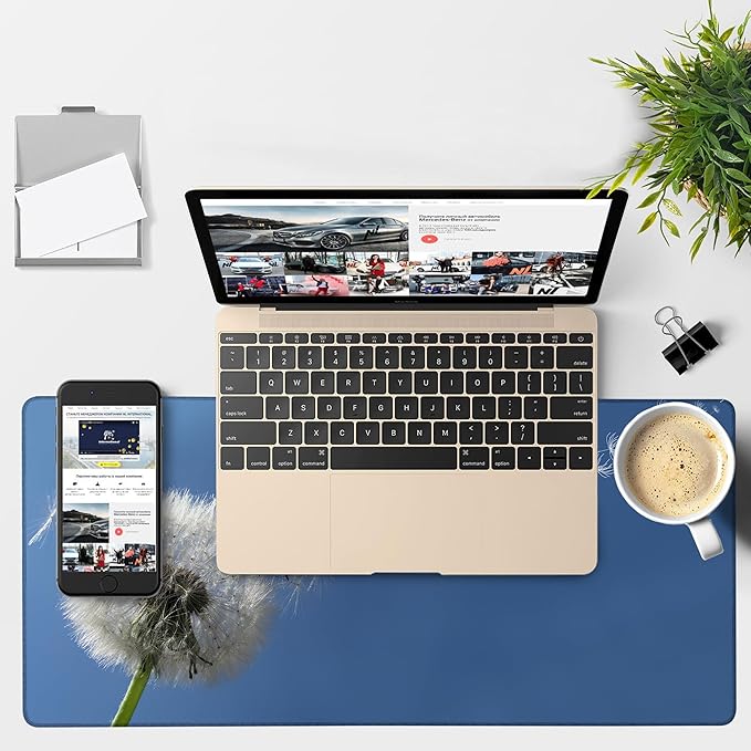 Flying Dandelion Seeds Gaming Mouse Pad 3mm Thick Stitched Edge Waterproof Non-Slip Large Computer Keyboard Mouse Mat,Suitable for Office Entertainment Decorative Desk Pad 35.4 x 15.7 Inches