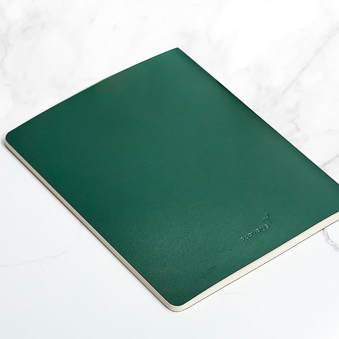 Papyrus Luxurious Elegant Journal - Exquisite Journal for Writing, Sketching, and Note-Taking, 3 Pack, Cognac and Emerald