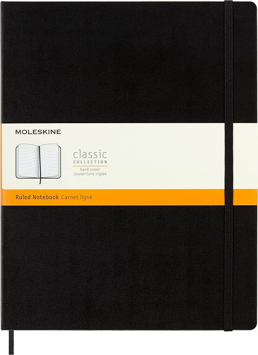 Moleskine Notebook, XXL, Ruled, Black, Hard Cover (8.5 x 11)