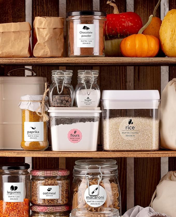 3 Rolls Labels for NIIMBOT B1 B21 B3S K3 Label Maker, 2'' x 3.15'' (50x80mm) Printer Labels, Food Labels for Jars, Personalized Editable Labels for Home/School/Office