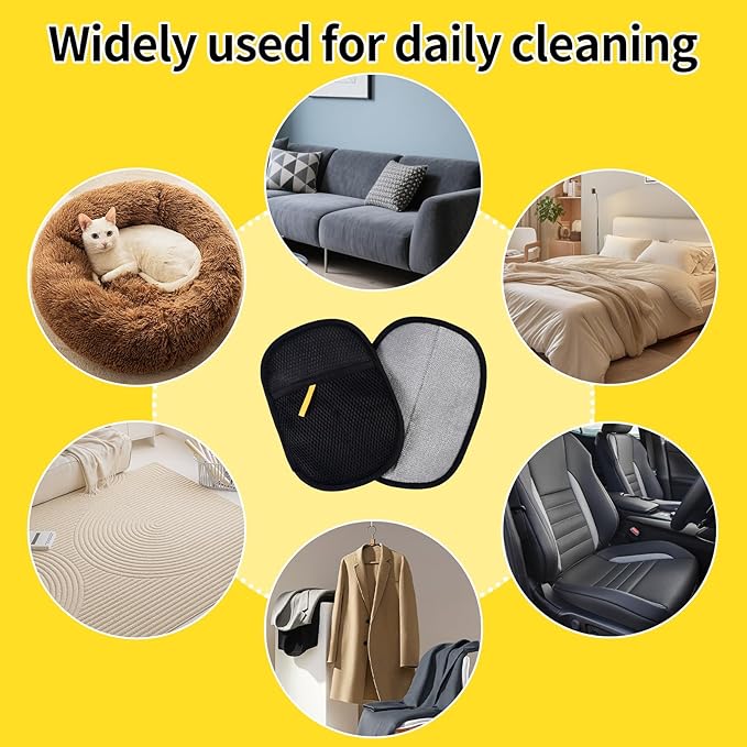 ZQINGRAN Pet Hair Removal Glove for Cats and Dogs,2PCS Large Magic Brush Tool for Pet Hair Remover,Reusable with Bidirectional Bristles,Pet Hair Remover Tool for Clothing,Couch,Carpet,Car Seat