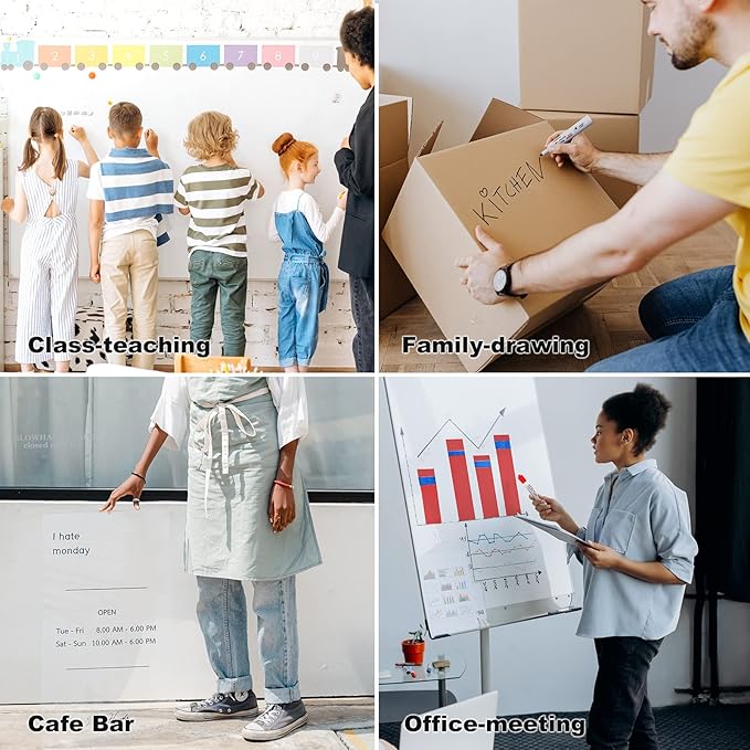 Comix Dry Erase Markers, Chisel Tip Whiteboard Markers, 36 Count 4 Assorted Colors Low Odor Markers for Kids Teachers Office & School Supplies