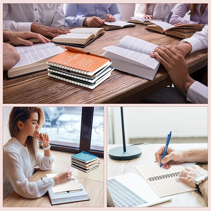 Kosiz 36 Sets Inspirational Christian Gifts Bulk Christian Notebooks Prayer Journals with Pens Spiral Bible Journals Religious Gifts for Church Grandparent Pastors Day Sunday School (Bright Color)