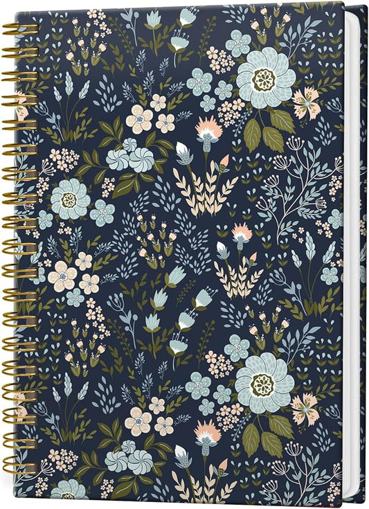 Spiral Notebook Journal for Women Men, A5 Hardcover Journal, 120 Pages Thick Paper, College Ruled Writing Notebook for School, Work & Office 8.3'' × 5.9''(Blue Daisy)
