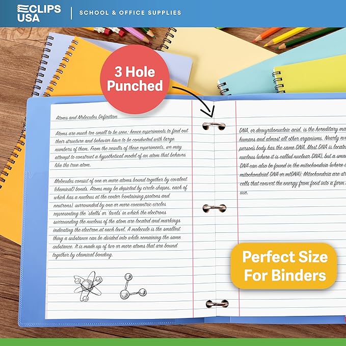 Wide Ruled Notebook Paper, Loose Leaf Paper, 10.5” x 8” Filler Paper, 56 gsm, 450 Sheets,150 Sheet Per Pack (3 Pack)