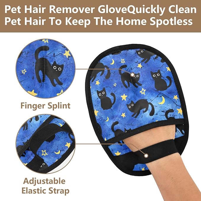 CHPGPUG Cat Star Pet Hair Removal Glove for Cats & Dogs Reusable Pet Hair Removal Glove pet Hair Electrostatic Gloves