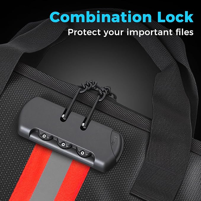 Accordion File Organizer with Combination Lock,Fireproof Expanding File Folder with Multi Pockets,13 Pockets Document Organizer with Handle & Labels,Portable Home Travel Safe Storage Letter A4 Files