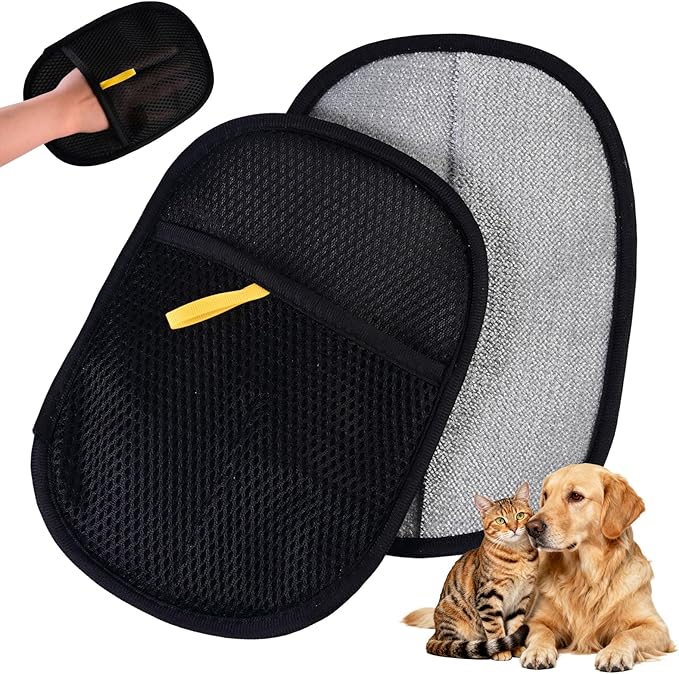 ZQINGRAN Pet Hair Removal Glove for Cats and Dogs,2PCS Large Magic Brush Tool for Pet Hair Remover,Reusable with Bidirectional Bristles,Pet Hair Remover Tool for Clothing,Couch,Carpet,Car Seat