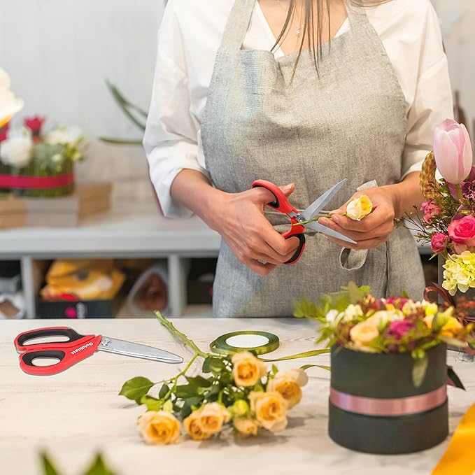 Goldblatt 2PS Scissors Heavy Duty, Multipurpose Shop Scissors with Stainless Steel Blade and Comfortable Handle, Easy Cutting Cardboard, Wires, Leather, Fabric