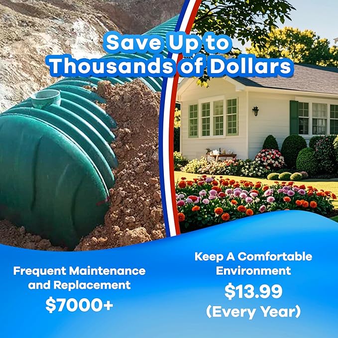 Dr.Raifya's Septic Tank Treatment Pods - 12 Pcs for 1-Year Supply | Beneficial Bacteria & Enzymes Formula Ultra Concentrated for Clog Prevention & Odor Elimination | Suitable for All Septic Systems