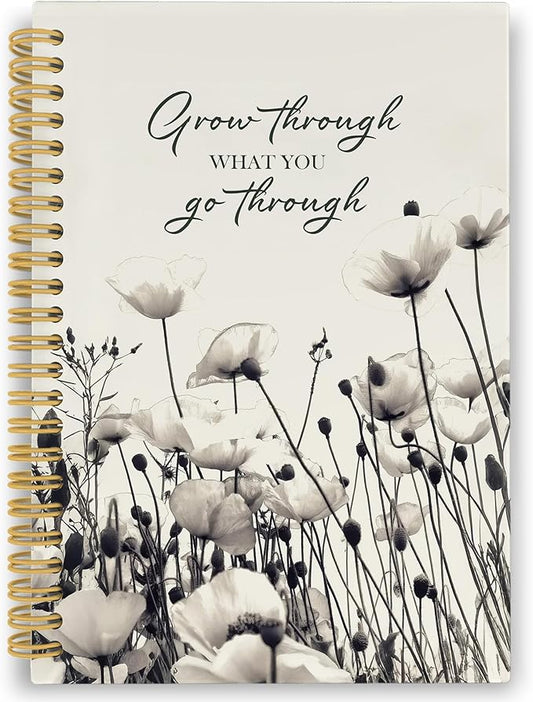 Inspirational Floral Spiral Notebook, Motivational Floral Journaling Notebooks for Note Taking, Rustic Wildflower Hardcover Journals for Women 160 Pages 5.5x8.3 Inch, Mental Health Gifts for Women