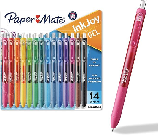 Paper Mate InkJoy Gel Pens, Assorted, Medium Point (0.7mm), 14 Count - Smooth Writing, Back to School Supplies for Teachers & Students, Perfect for Journaling, Note-Taking, Doodling, Gifts