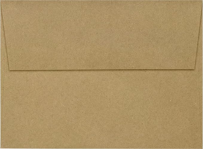 LUXPaper A7 Invitation Envelopes | Peel & Press | 5 1/4" x 7 1/4" | Grocery Bag Brown | 70lb. Text | 250 Qty