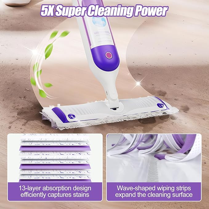 42 Count Disposable Power Mop Pads Compatible with Swiffer PowerMop, Multi-Surface Mopping Pad Refills for Floor Cleaning