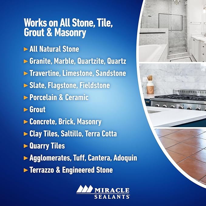 Miracle Sealants 511 Porous Plus Premium Countertop, Stone, and Tile Sealer, Quart