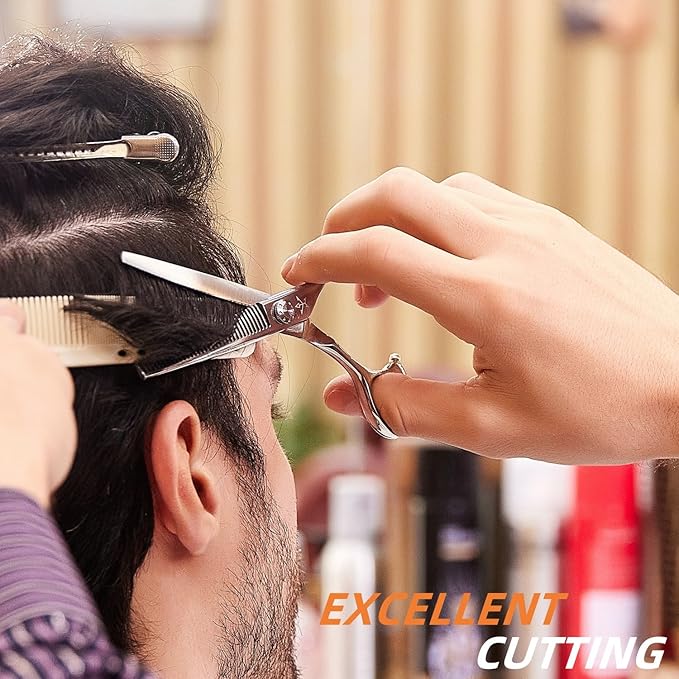 High-end Professional Hair Scissors Thinning Shears Barber Hair Cutting Teeth Shears Hairdressing Texturizing Scissor 6 Inch Stainless Steel Alloy For Women Men Kids Salon Hairdresser & Home