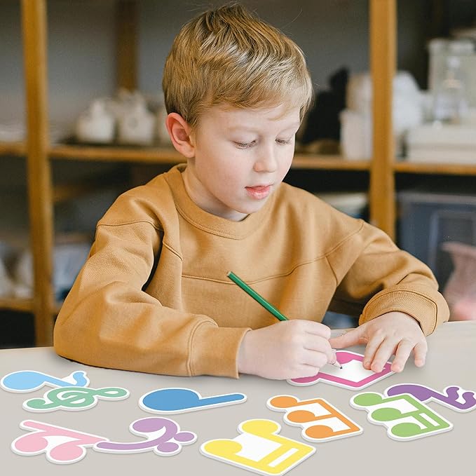 CJiangpo 30Pcs Music Themed Sticky Notes Cute Musical Note Sticky Note Pads, 600 Sheets Self Stick Notepad Memo Pads Funny Page Marker Classroom Rewards Music Themed Gift for Kids