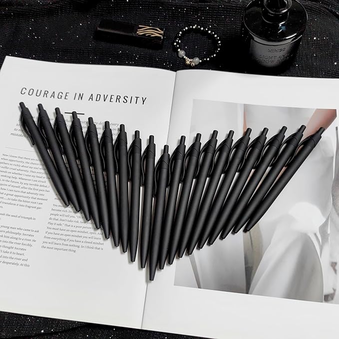 Aozora Pens Bulk 120 Pack Black Click Pens No Bleed Wholesale Retractable Ballpoint Pens Medium Point,Smooth Ink Pens for Journaling School Office Supplies 1.0MM Black Ink