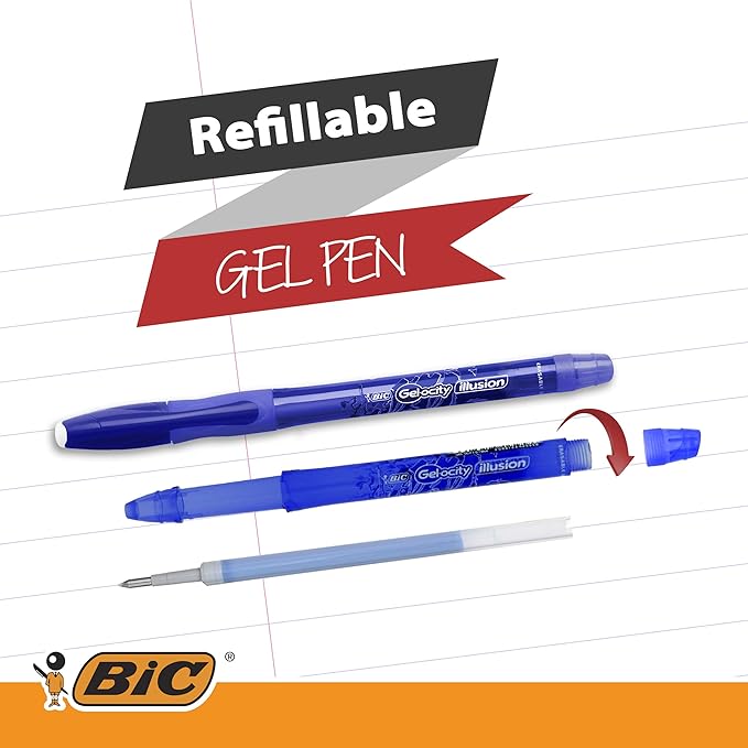 Bic 943441 Gel Ocity Illusion Print Gel Pen 0.7 mm (Pack of 12) – Black