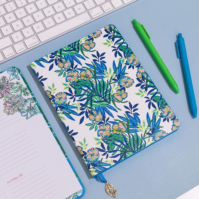 Lilly Pulitzer Journal with Charm Bookmark, Hardcover Lined Notebook with 160 Pages, 6" x 8", The Hottest Spot