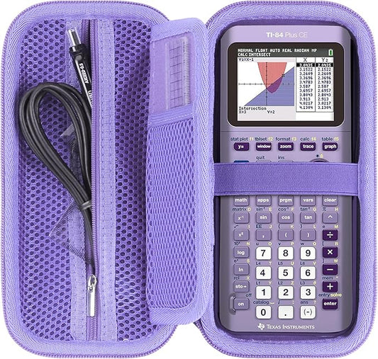 Hard Case Replacement for Texas Instruments TI-84 Plus CE/TI-84 Plus/TI-Nspire CX II CAS/TI-Nspire CX II/TI-83 Plus/TI-89 Titanium/TI-85 / TI-86 Color Graphing Calculator (Purple Case)