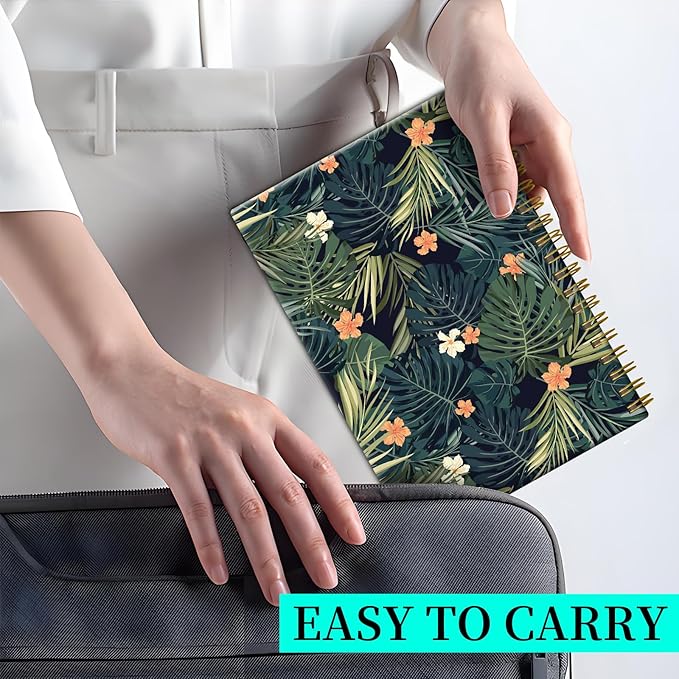 Spiral Notebook Journal for Women Men, A5 Hardcover Journal, 120 Pages Thick Paper, College Ruled Writing Notebook for School, Work & Office 8.3'' × 5.9''(Tropical Plants Hibiscus Flowers)