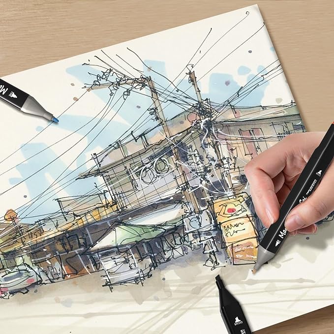 wyewye Alcohol Markers set 120 colors,Painting Pens for Artists,Dual Tip Permanent Art Marker for Kids,Drawing Art Pens for Adults,Sketch Marker for Drawing Journal Note Doodle