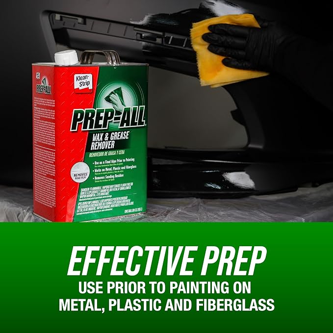 Klean-Strip Prep-All Wax and Grease Remover, Multi-Surface Paint Prep Cleaner, Effective for Auto Body, Garage, 1 Gallon