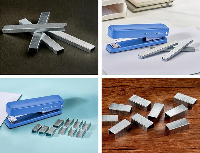 Bostitch Titan Heavy Duty Metal Stapler, 50 Sheet Capacity with 1250 Staples and Ergonomic Staple Remover, Jam Free Stapling, Full Strip Stapler for Desk, Office and Classroom, Blue