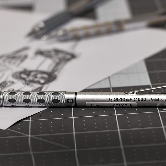 Pentel GraphGear 1000 Mechanical Pencil, (0.5mm) Point Size, Black Barrel, 1 Each (PG1015A)