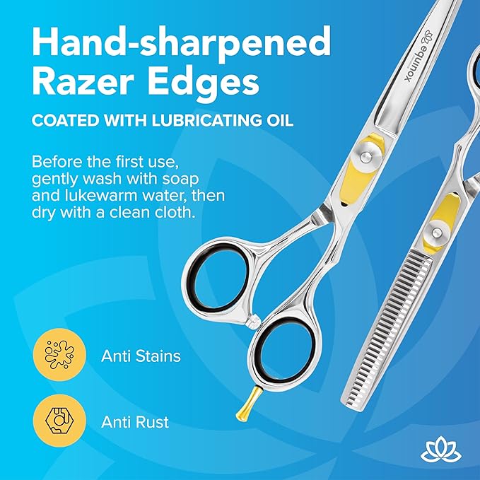 Equinox Professional Razor Edge Hair Cutting/Thinning Scissor Set/2, 6.5"